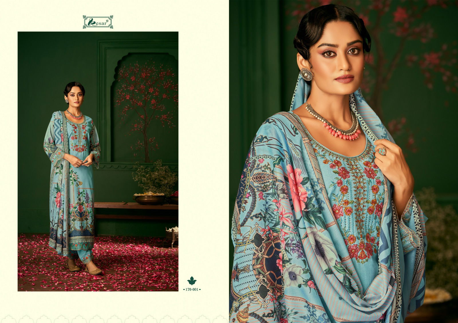 Roza By Kesar 170-001 To 006 Karachi Cotton Dress Material Catalog